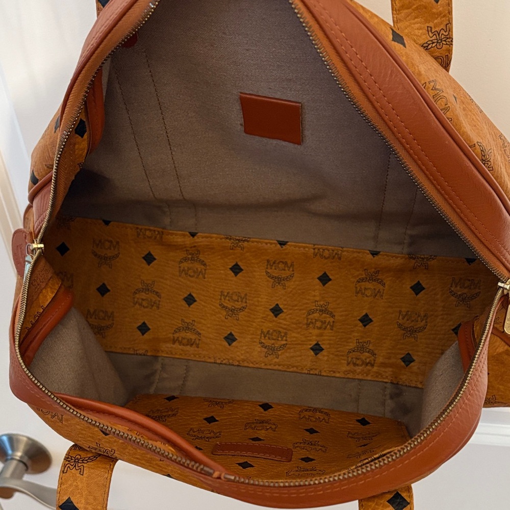 MCM Vintage Cognac Visetos Monogram Large Dome Tote - Picture 8 of 14